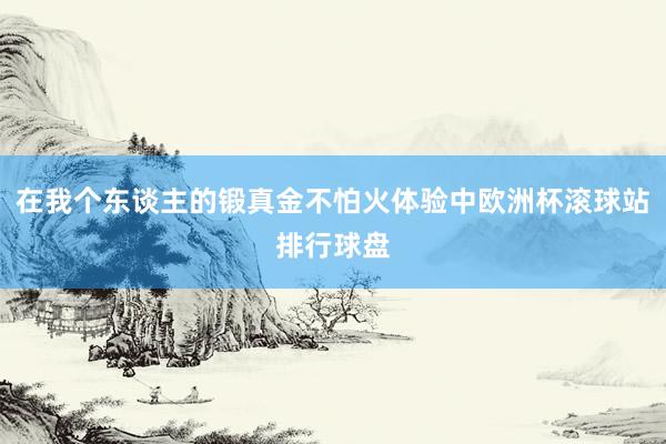 在我个东谈主的锻真金不怕火体验中欧洲杯滚球站排行球盘