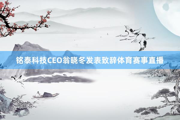 铭泰科技CEO翁晓冬发表致辞体育赛事直播