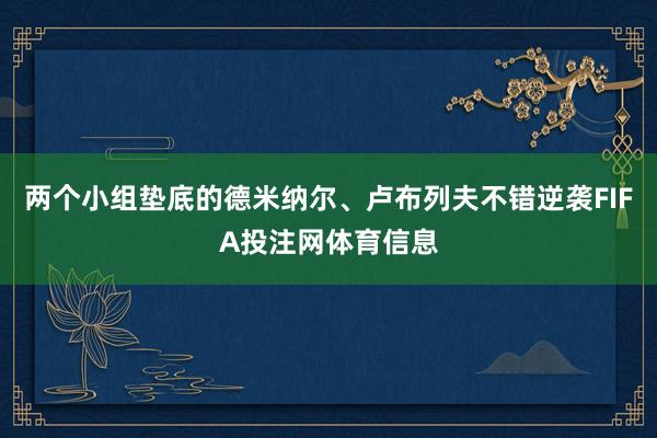 两个小组垫底的德米纳尔、卢布列夫不错逆袭FIFA投注网体育信息