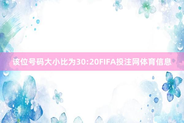 该位号码大小比为30:20FIFA投注网体育信息